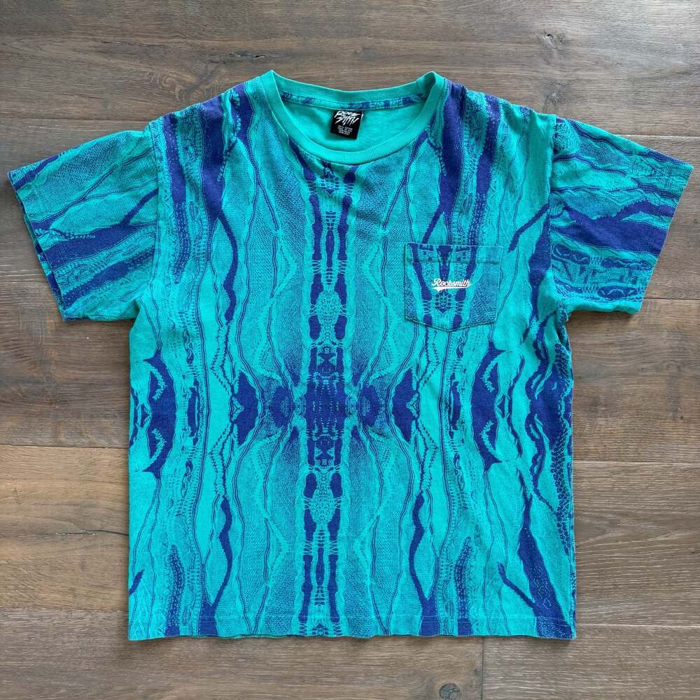 Rocksmith Coogi Pattern All Over Print Pocket T-Shirt Men's Medium
